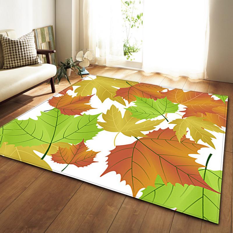 Maple Leaf Living Room Carpet Bedroom Dining Room Floor Mat Pattern Size