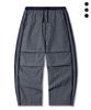 TRILLION Check Parachute Track Line Wide Pants_3Color