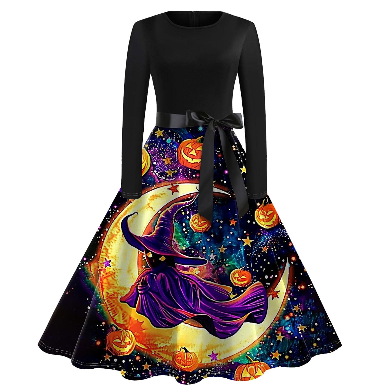 

Сукня-кльош на Хеллоуїн для жінок з довгим рукавом Повсякденні сукні для вечірок XXXXL коричневий