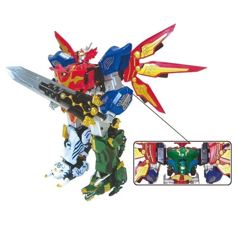Mighty Morphin Dinosaur Rangers Transformation Robot Super Sentai 5In1 Megazords Assembled Action Figure Collectiion Boys Gifts