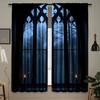 Set of 2   Gothic-Style Curtains for a Horror-Themed House   Featuring Rod Pocket Design   Suitable for Bedroom And Living Room