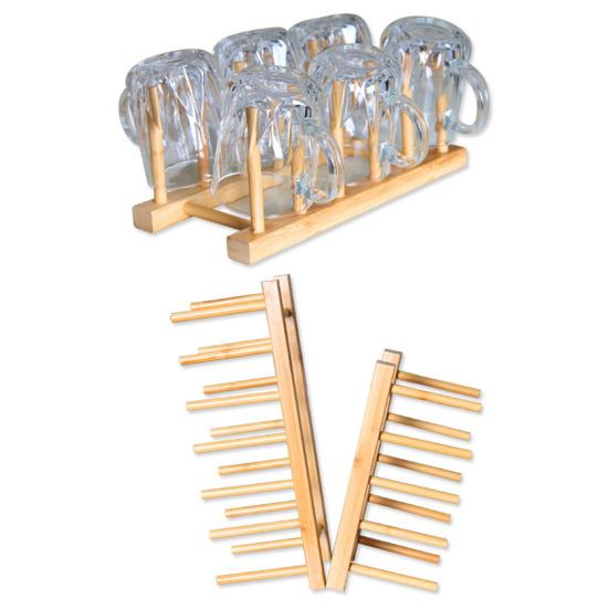 Kitchen Storage Rack Bamboo Anti-skid Plate Pot Lid Dish Bowl Drying Holder Organization Cutting Board Drainage Stand