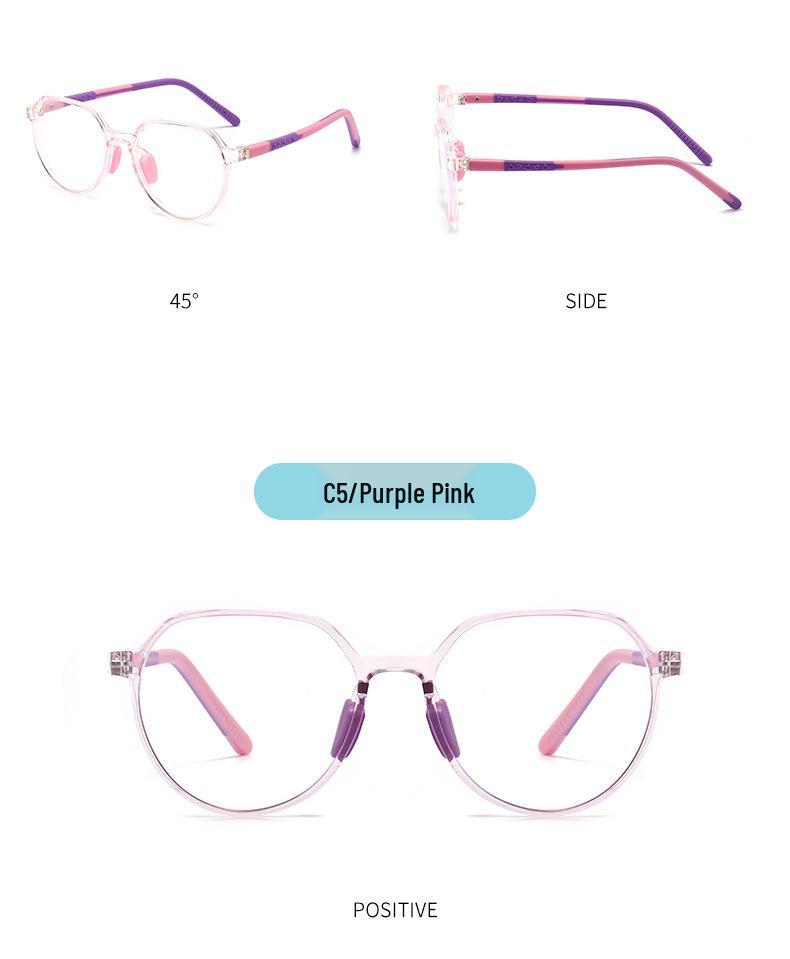 Children's Anti-Blue Light Polygon Glasses, No Prescription, TR90 Frame.