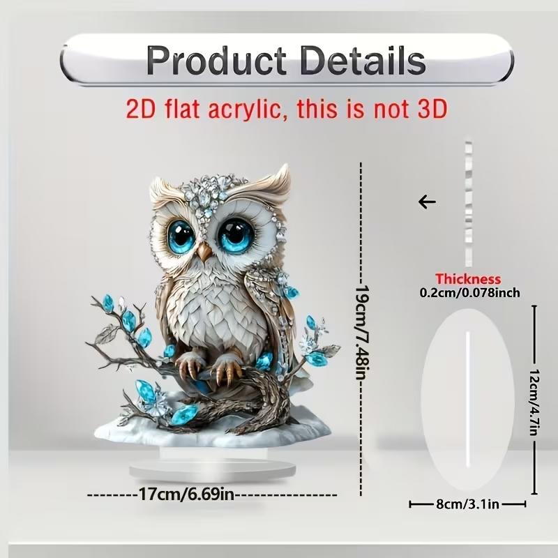 Bohemian Style Acrylic Owl Tabletop Bird Decoration 1pcs Home Office Coffee Shop Suitable Decorative Piece