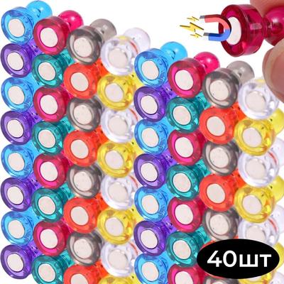 40 Stück Starke Magnetische Reißnägel Transparente Acrylfarbe Magnetische Pins Whiteboard Unterrichtsmagnet Reißnägel