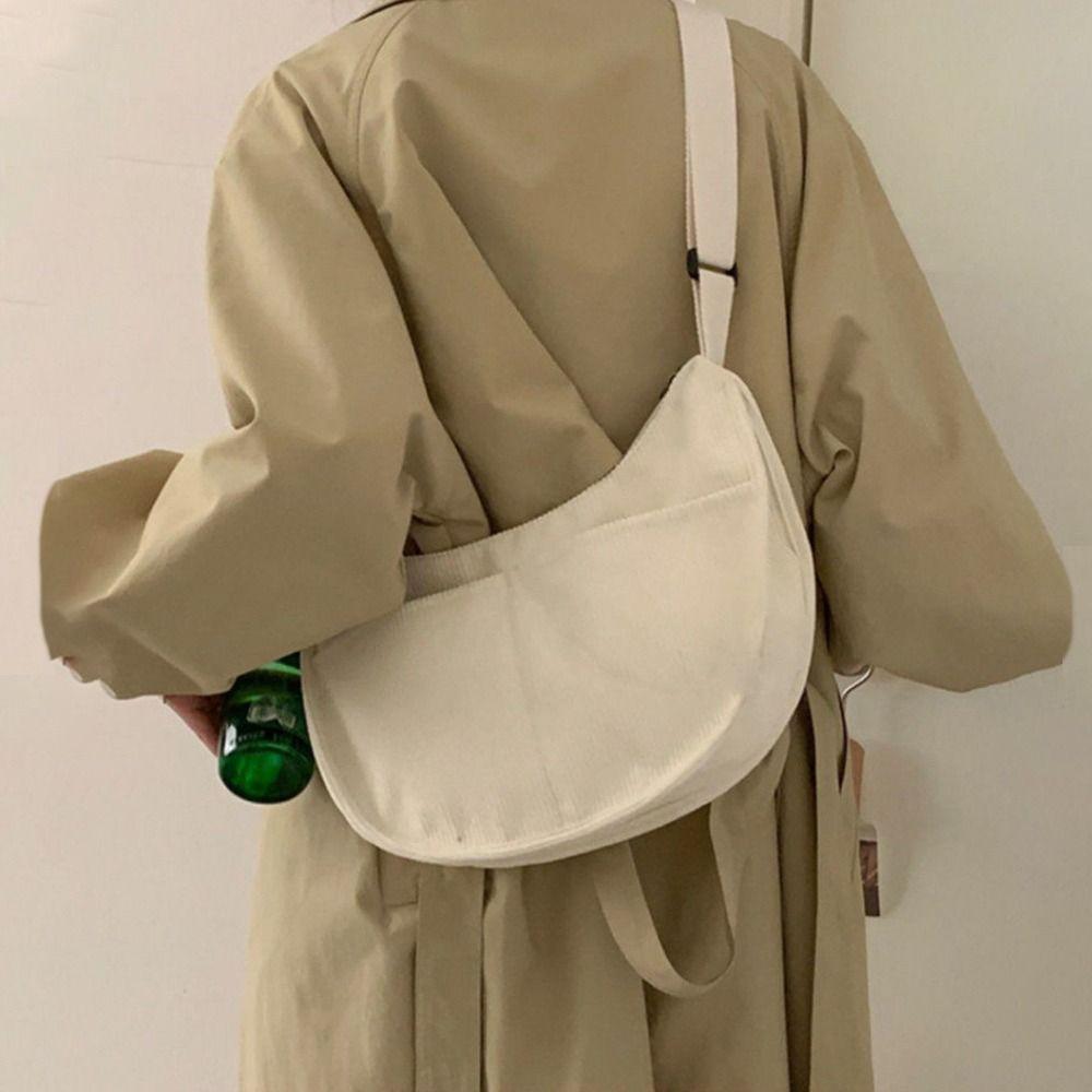 

Вельветовая холщовая сумка через плечо Боковая сумка Повседневная сумочка Студент