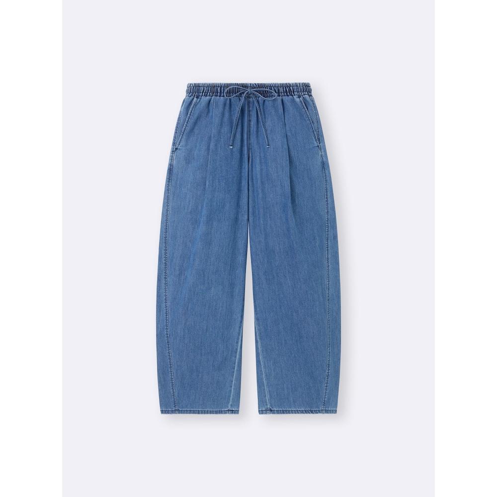 Gu By Uniqlo Light Denim Barrel Ankle Pants+ec  69.0 Cm Long 