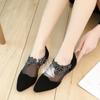Women Shoes Mesh Single Sexy Flats Europe America 2024 Spring Summer Autumn Gauze Lace Pointed Basic Adult PU Mary Jane Luxury