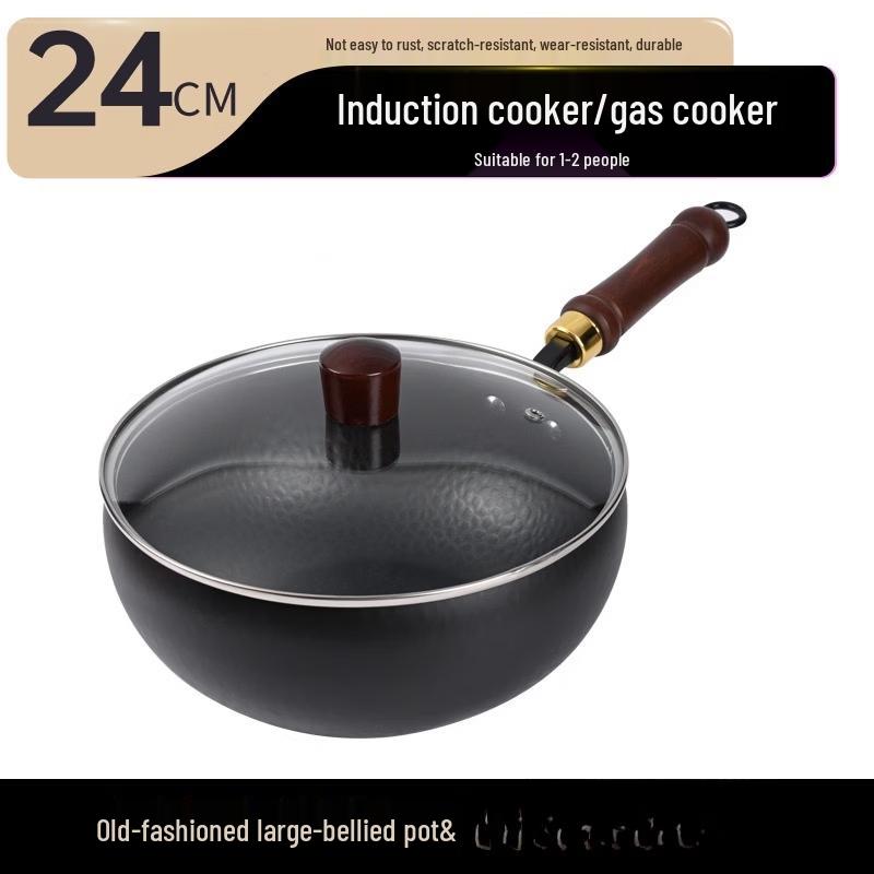 Zhishi Craft Ancient Non-stick Iron Wok, 24cm