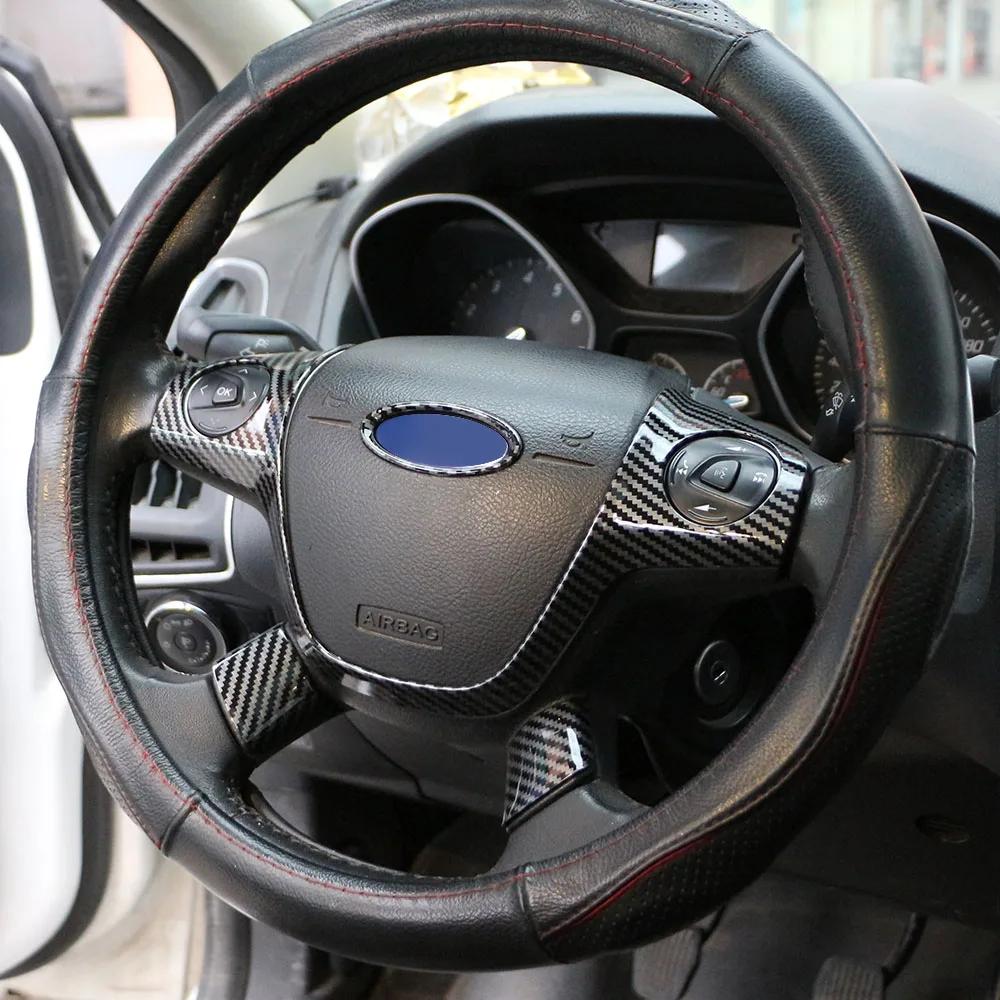 

3pcs Steering Wheel Decorative Cover Sticker for Ford Focus 3 Mk3 2012-2014 KUGA Escape 2013-2015 ABS Accessories Car Styling