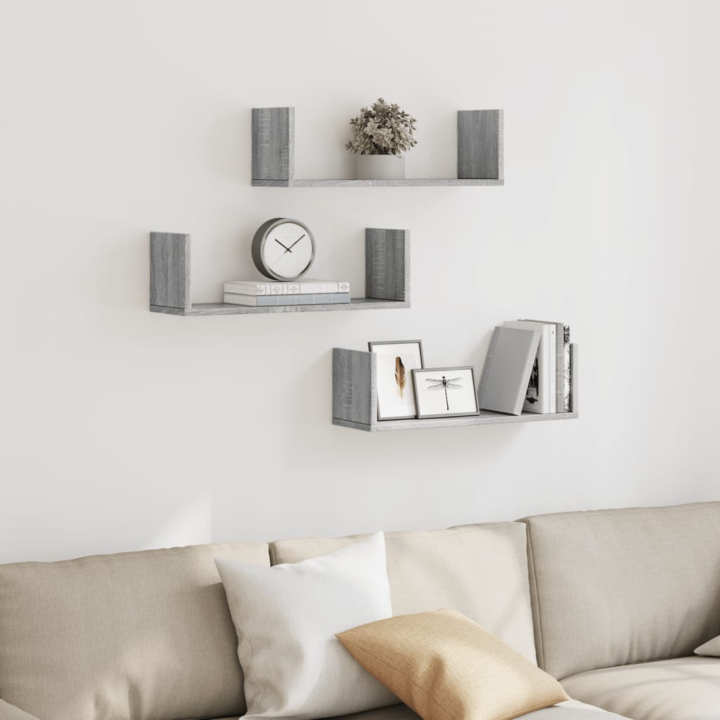 Modern Wall Storage Decorative Shelves Set of 3, Bathroom Wall Shelf, Hallway Decorative Shelf, 58x18x18 Cm
