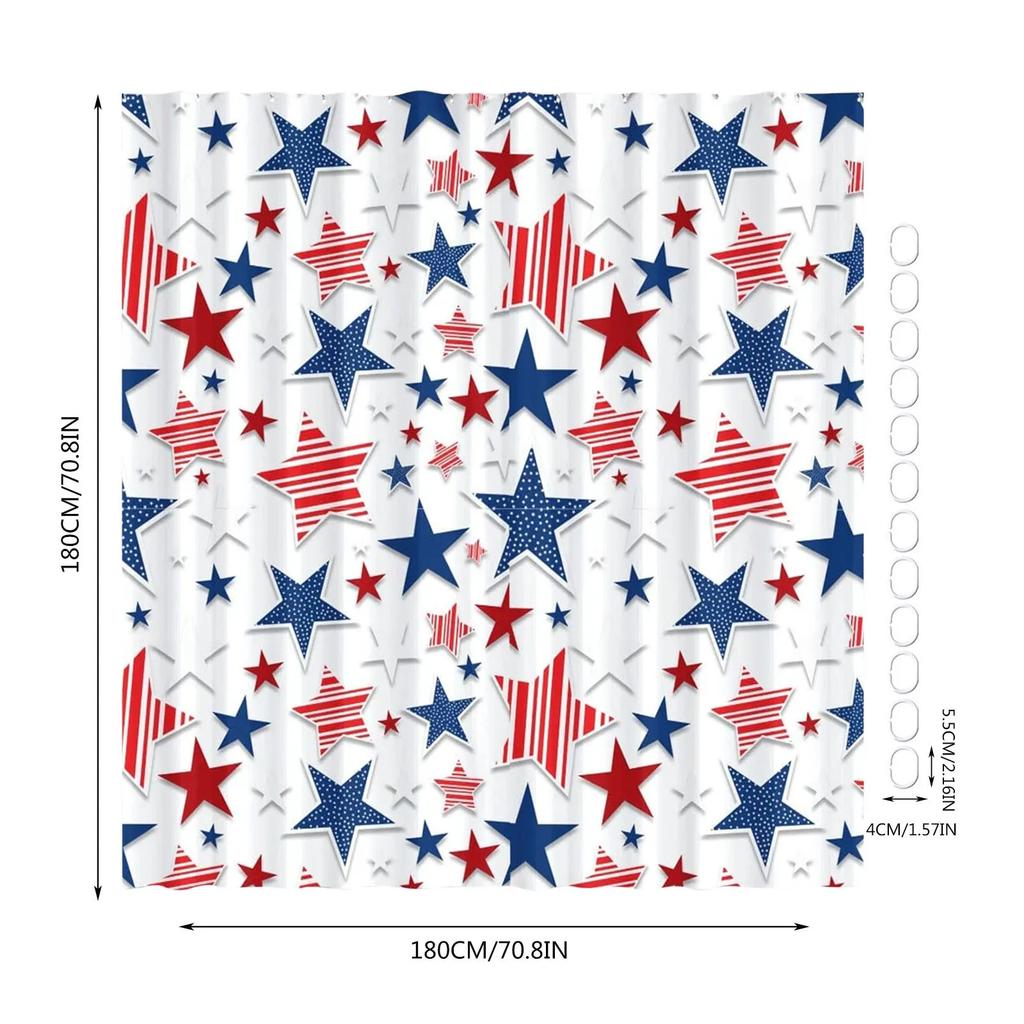 Independence Day Shower Curtain Patriotic Collection The Fourth Of July Shower Curtain National Day Party Decoration