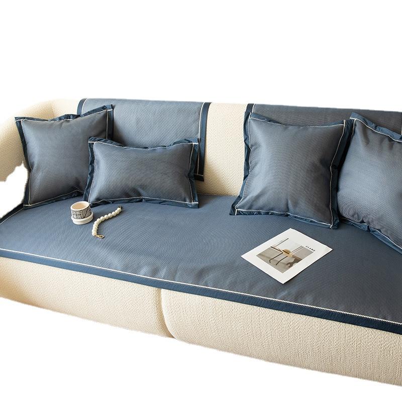 

Легкая роскошная модная диванная подушка из ледяного шелка, летний стильный противоскользящий коврик, дышащий крутой чехол, чехол для шарфа 60*60cm