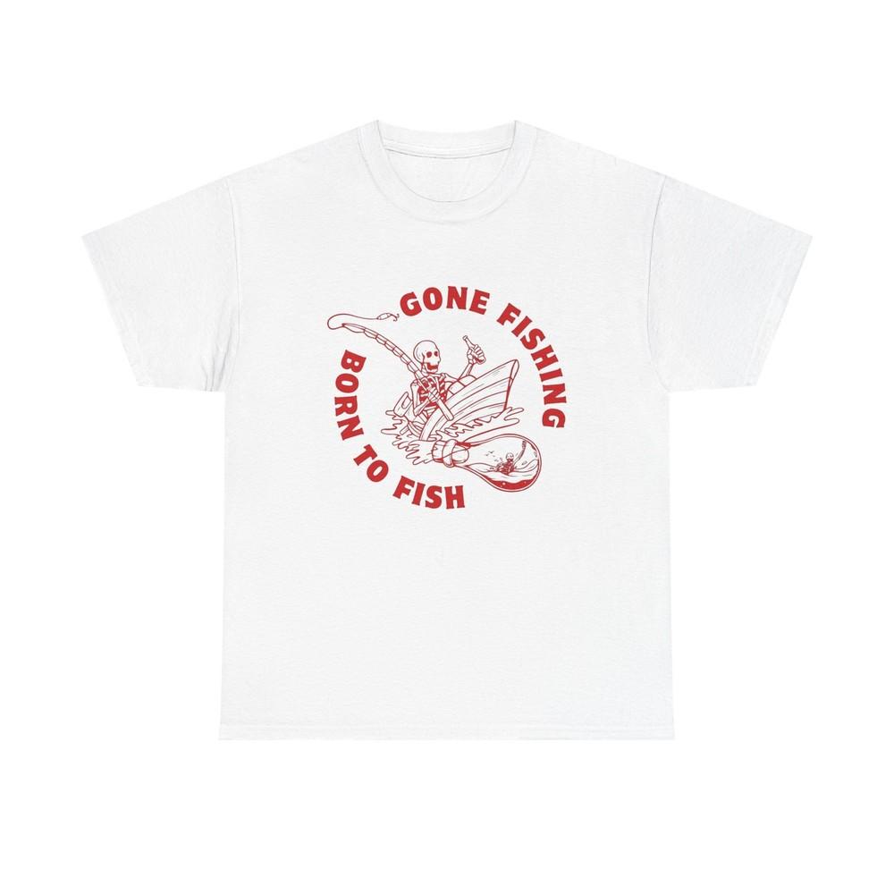 Born To Fish Gone Fishing Graphic T Shirt Unisex Cotton Tee Gift NEW  Unisex T-Shirt L