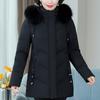 Real Fur Collar Middle Age Women's Down Coats Winter Vintage Parkas Plus Size Elegant Thick Warm Down Jackets Woman Outerwears