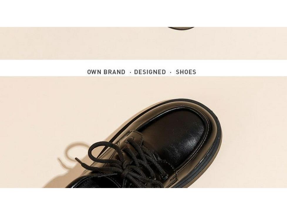 Women's Genuine Leather Fleece-Lined Loafers - Thick Sole, Slip-On, Lace-Up, British Style for Autumn and Winter