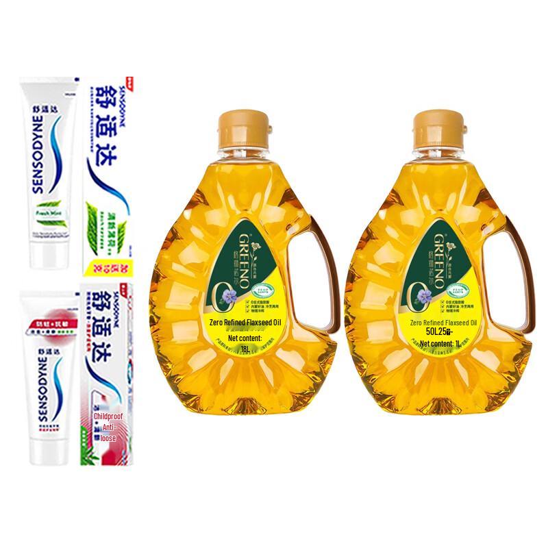 Sensodyne Toothpaste & Greenknow Flaxseed Oil Holiday Bundle