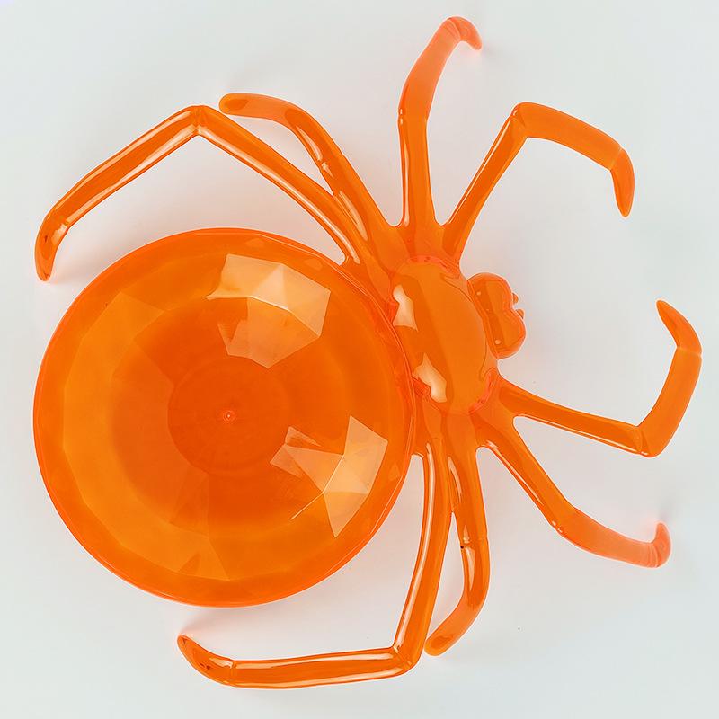 

1PC Spider Fruit Plate Halloween Home Decor Plastic Spider Dessert Plate Cake Fruit Plate Snack Plate Atmosphere Decoration Prop оранжевый