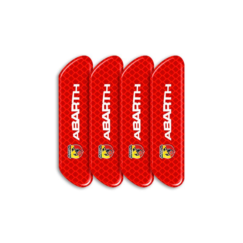 

4PCS Car Door Safety Warning Reflective Mark Sticker Car Styling For Abbas FIAT 500 FR Stilo Doblo Tipo Lancia Musa Grande