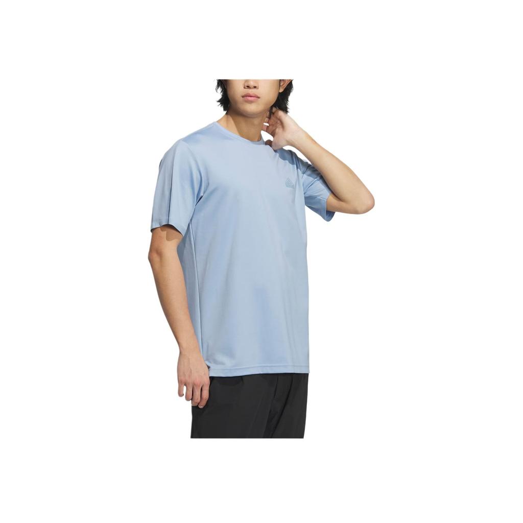Adidas Sporty Casual Cooling Solid Color Crew Neck T-Shirt Men Tops Sky-Blue JD5224