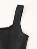 2024 European & American Style Faux Leather Slim Fit Women's Jacket with Zipper and Sexy Cami