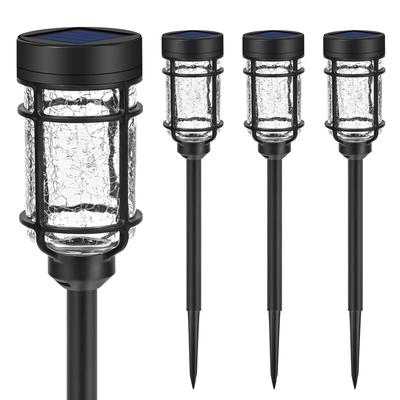 GIGALUMI Solar Garden Outdoor Waterproof Solar LED Pathway Lights for Gardens and Solar Light High Automatic Suitable for Parking and Set of 4 Lights,