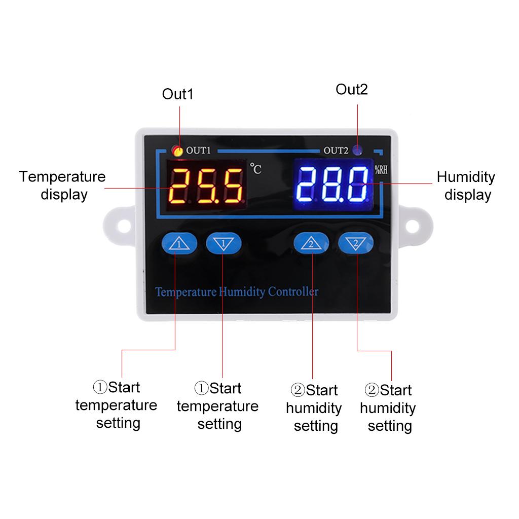 Temperature Humidity Controller with Temperature Humidity Sensor Digital Temperature Humidity Meter Egg Incubator 10A