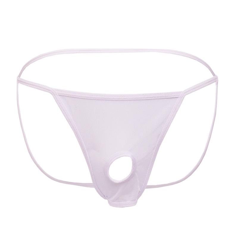 Men's Open Butt Transparent See-Through Thong with Open Crotch