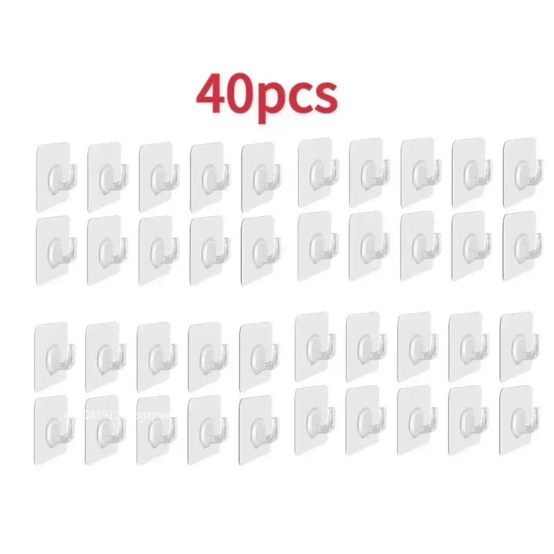 Transparent Self Adhesive Wall Hooks Hangers Key Holder Towel Holder Bathroom Organizer Rack Kitchen Strong Adhesive Wall Hooks