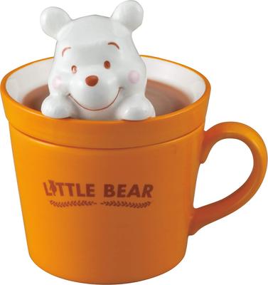 Disney the Pooh Mug 240ml Orange X White SAN2949 "Winnie Pooh" (Latte Art)