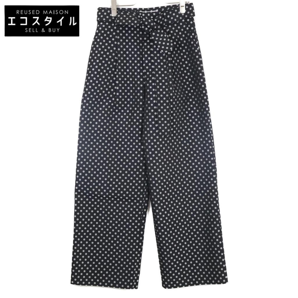 LE CIEL BLEU 23AW Black Dot Belted Wide Pants Bottoms 38 blackUsed