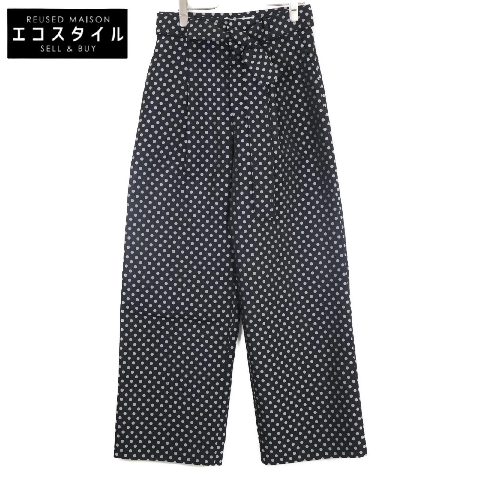 

LE CIEL BLEU 23AW Black Dot Belted Wide Pants Bottoms 38 blackUsed