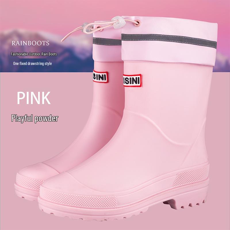 Damen Stiefeletten Regenstiefel im koreanischen Stil - Trendig, wasserdicht, rutschfest, ideal für Outdoor-Arbeiten und Autowäsche.