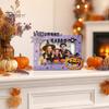 Holiday Table Decorations Halloween Wooden Photo Frame, Double Layer Wood Tabletop Picture Holder, Decorative Desktop Frames Creative Display