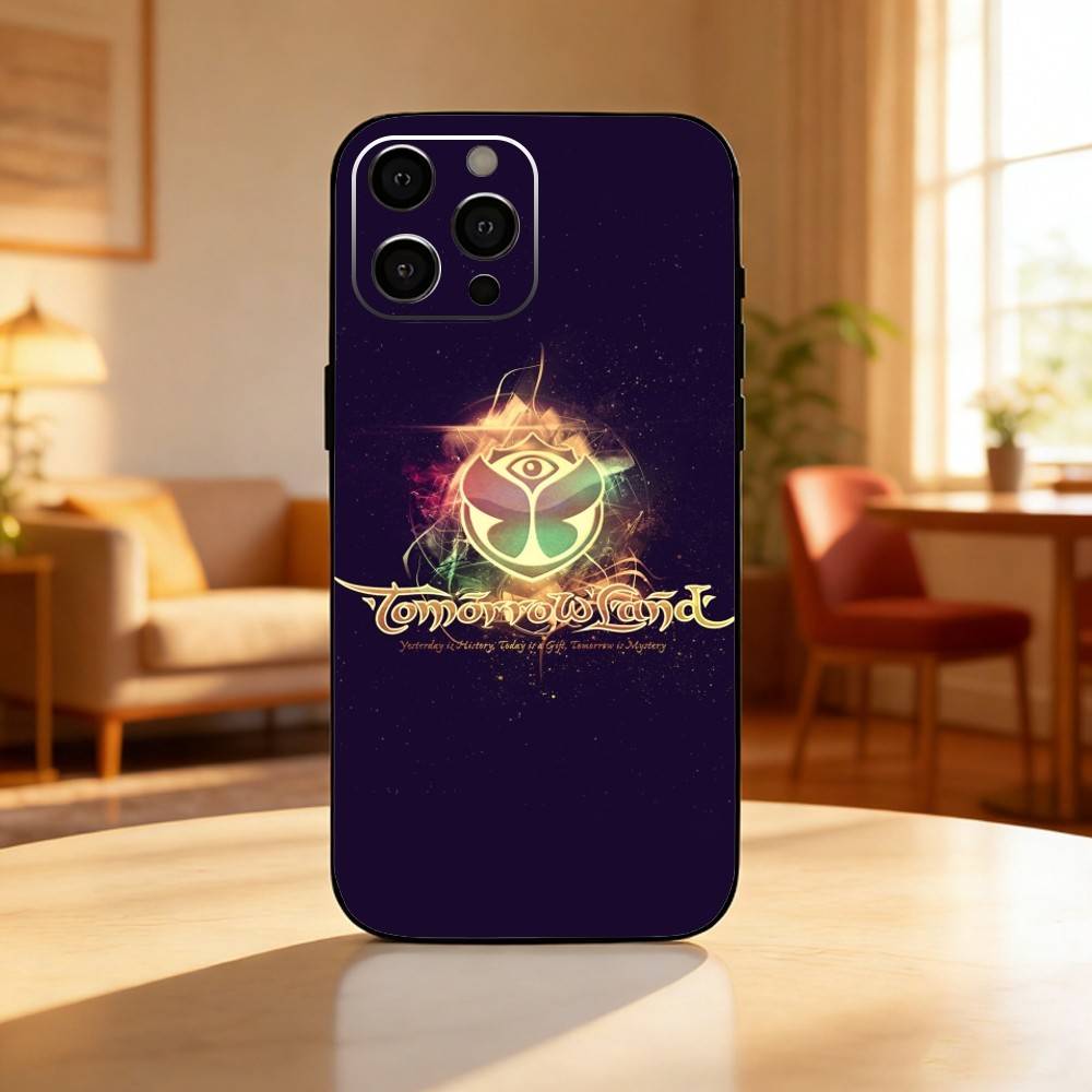 T-Tomorrowland Phone Case For iPhone17,16,15,14,13,12 Plus,Max Soft Silicone Black Cover