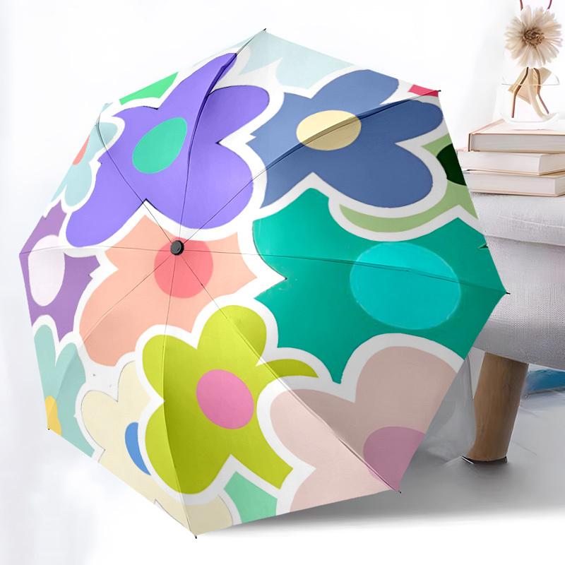 1pc Floral PatternAutomatic Open/close Folding Umbrella, Compact Portable Travel Umbrella, Perfect Birthday/Holiday, Cute Umbrella y050