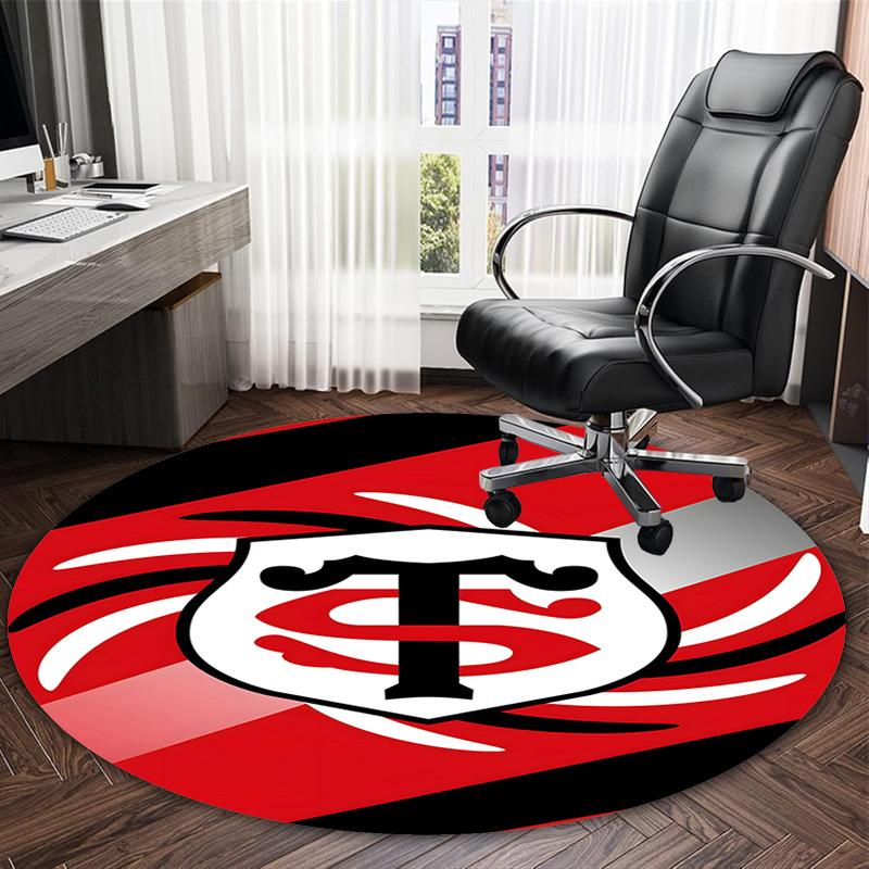 1 pezzo Squadra di Calcio (65) Tappeto Rotondo Stampato Tappeto Rotondo per Sedia Adatto per Camera da Letto Soggiorno Tappeto Decorativo per la Casa