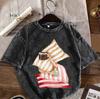 Korean Style Lazy Girl Graphic Shortsleeved TShirt Oversized Cotton Tee Trendy Ins Aesthetic Streetwear for Men  Women