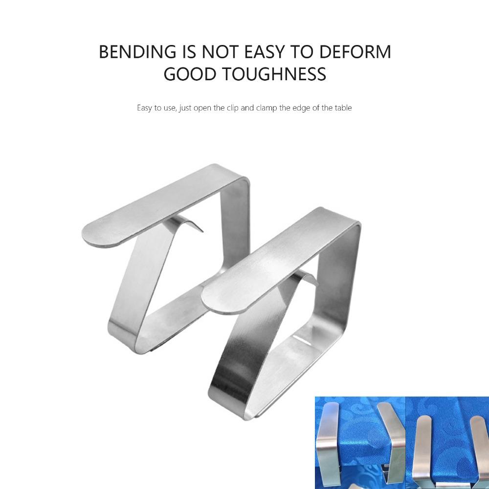 3Pcs Stable Hold Stainless Steel Tablecloth Clip Thickened Anti-slip Table Clamp Long Style Adjustable Home Clip Outdoor Table