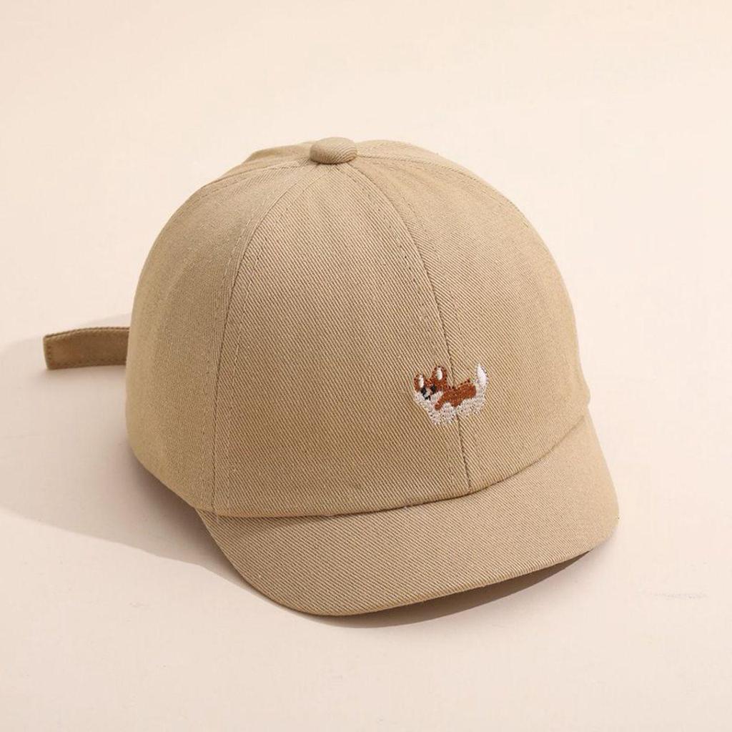 Cute Dog Embroidery Baby Baseball Cap Spring Summer Short Brim Peaked Cap Kids Boys Girls Casual Cartoon Outdoor Sun Hat