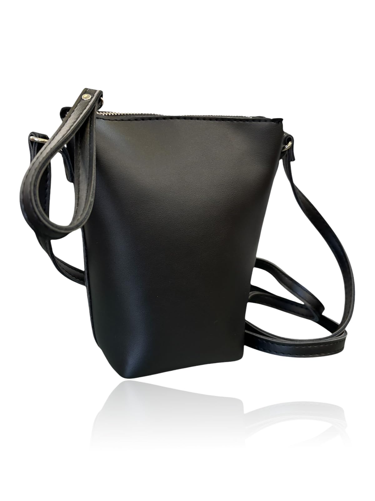 

[лиловый] Сумка-ведро на плечо для смартфона (черный)