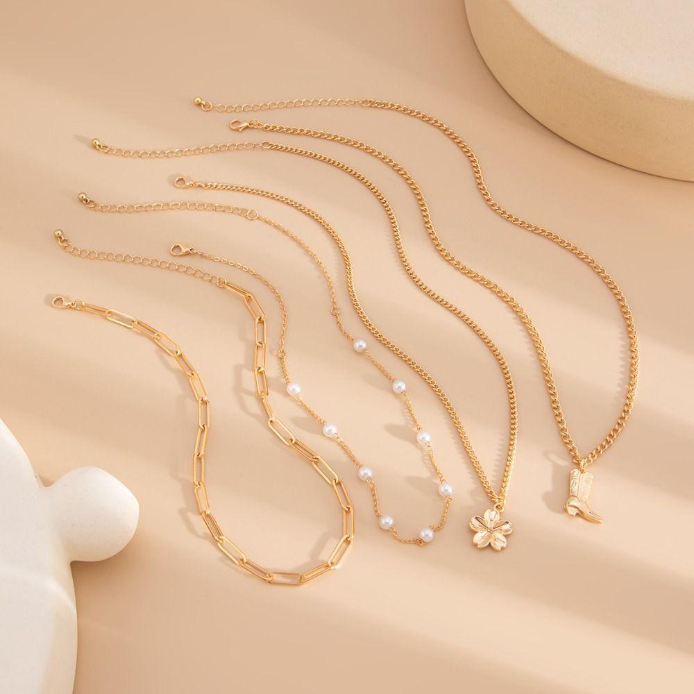 Heart Pendant Shell Multilayer Necklace Starfish Clavicle Chain Women Bohemia Style Necklace Gifts