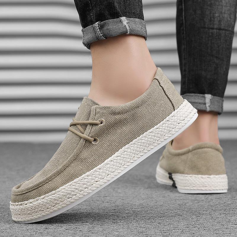 Canvas Shoes for Men Breathable Anti-Skid Summer Casual Board Shoes Versatile Canvas Work Trendy Shoes Man