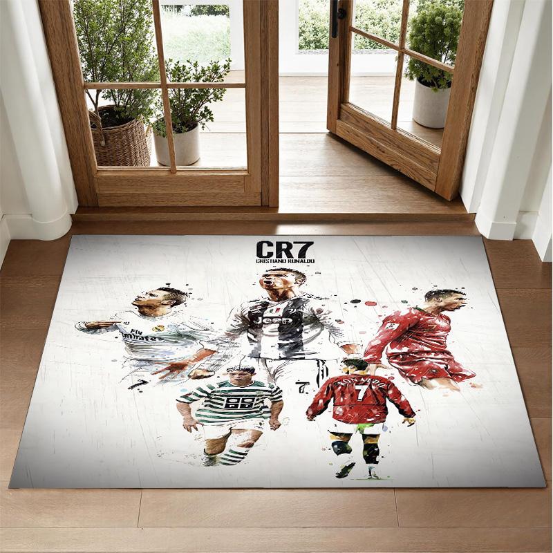 Kobercový design Cristiano Ronaldo z křišťálového sametu Měkká dekorativní podložka do ložnice Vstup