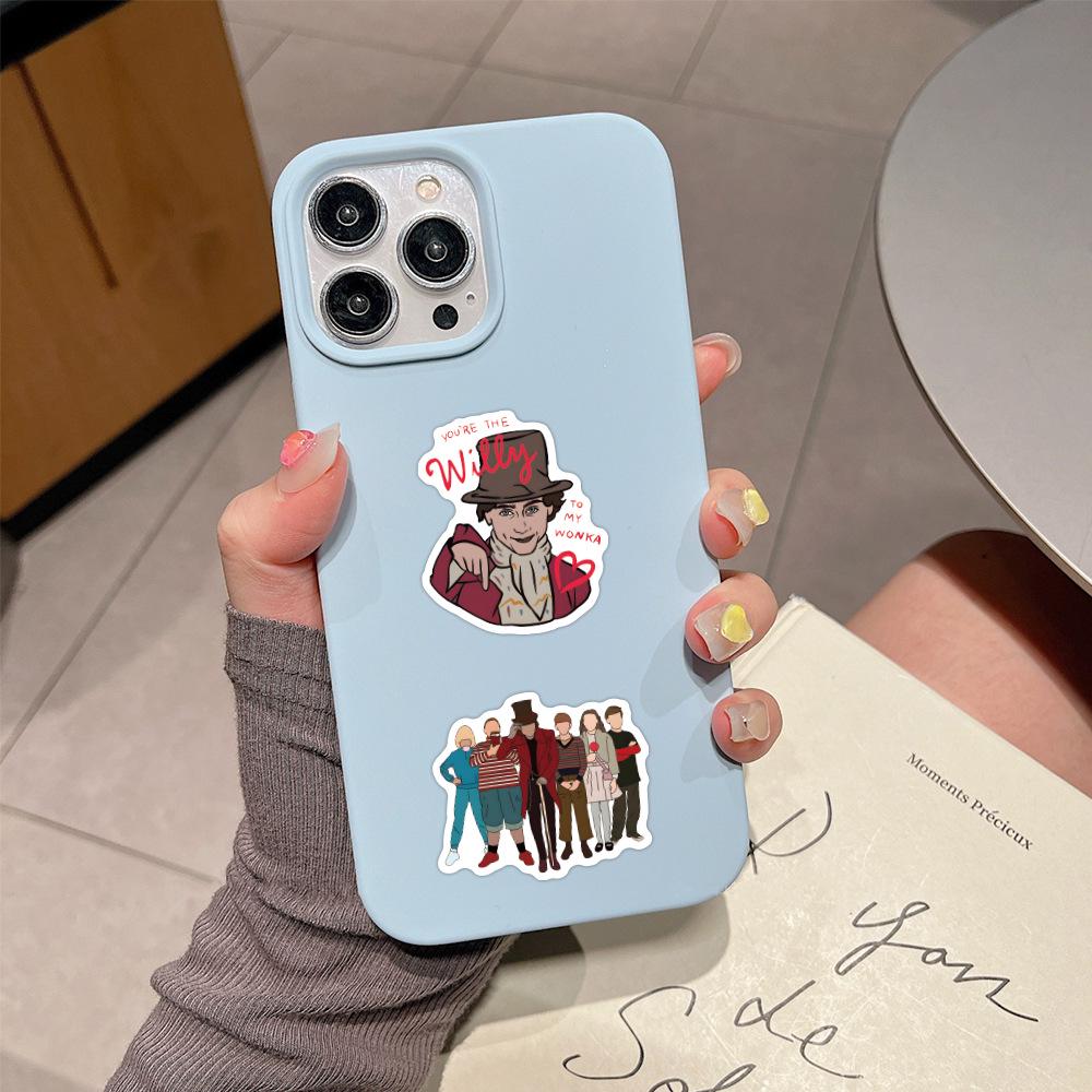 50 New Wonka Graffiti Stickers - Waterproof Decorations for Suitcases, Notebooks, and Water Cups