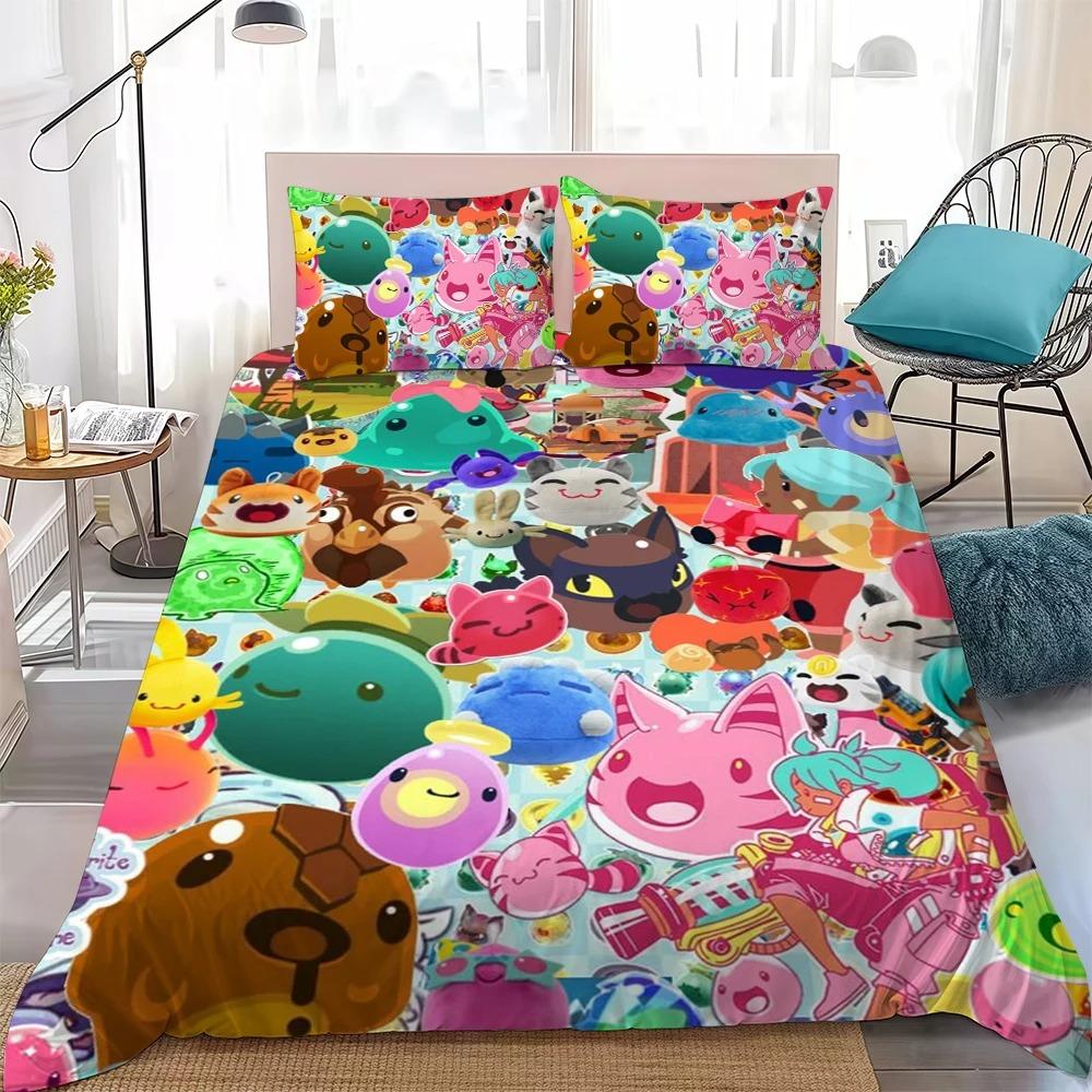 3D Printed S-Slime Rancher Bedding Set Game Duvet Cover Double Twin Full Queen King Adult Kids Bedclothes Quilt Cover
