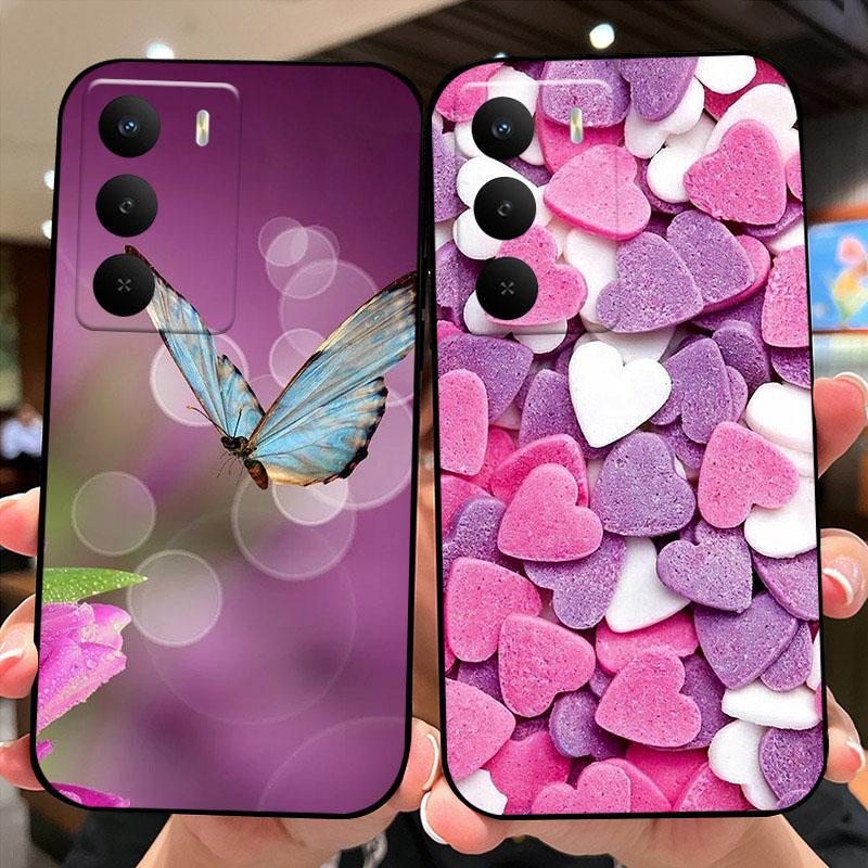 Case For Realme V60 Pro TPU Silicone Black Phone Cover For OPPO Realme 14x 5G Fashion Color Painted Soft Shockproof Coque Bumper
