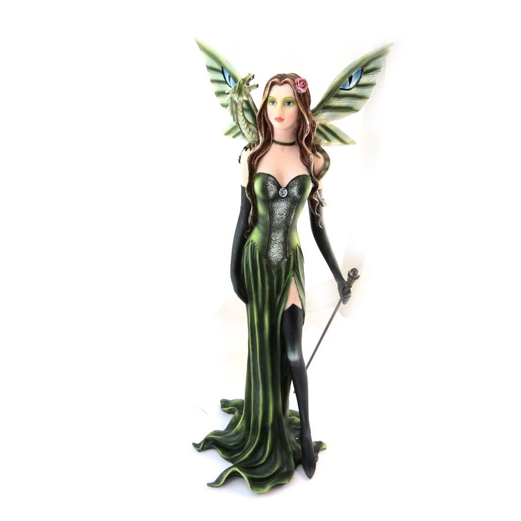 Les Trésors De Lily [N4776] - Figur 'Fairy Dreams' grün schwarz (Babydrache) - 52x21x12 cm