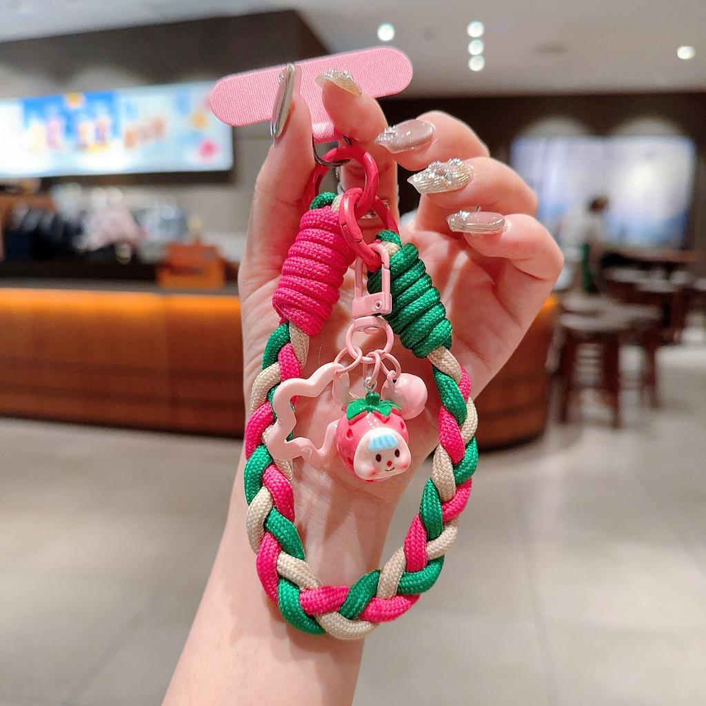 Creative Cartoon Mobile Phone Universal Lanyard Three-Color Wrist Strap Hand-Woven Hand Rope Mobile Phone Hanging Accessories