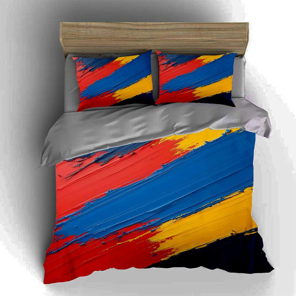 Kühn, Pinselstrich, lebendig Bettwäsche Bettbezug-Sets Bettbezüge Kissenbezüge Geschenke (1 * Bettbezug 2 * Kissenbezüge, ohne Bettdecke)